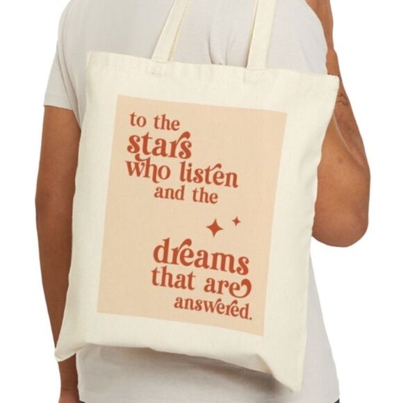 A Court of Thrones and Roses To the Stars Who Listen Cotton Tote - Picture 7 of 7